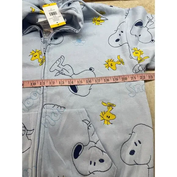 Peanuts Snoopy & Woodstock Hoodie Size M Blue Full Zip Jacket Women’s NWT - Picture 6 of 7
